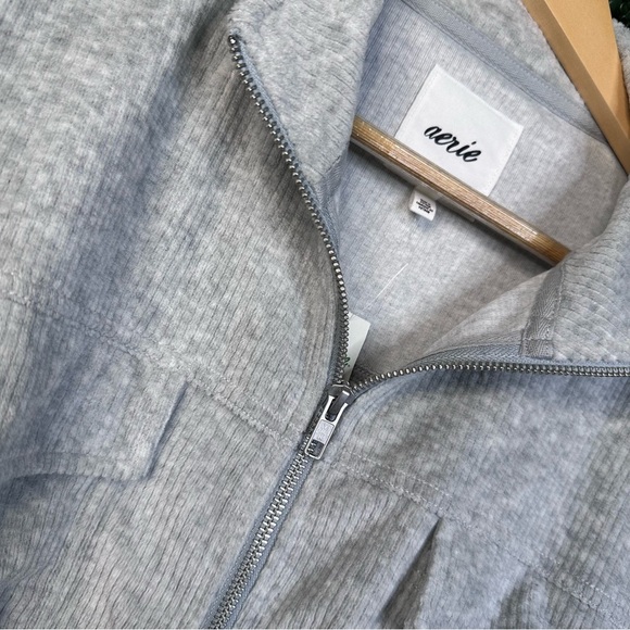 Aerie Gray corduroy zip up jacket nwt - Picture 8 of 9